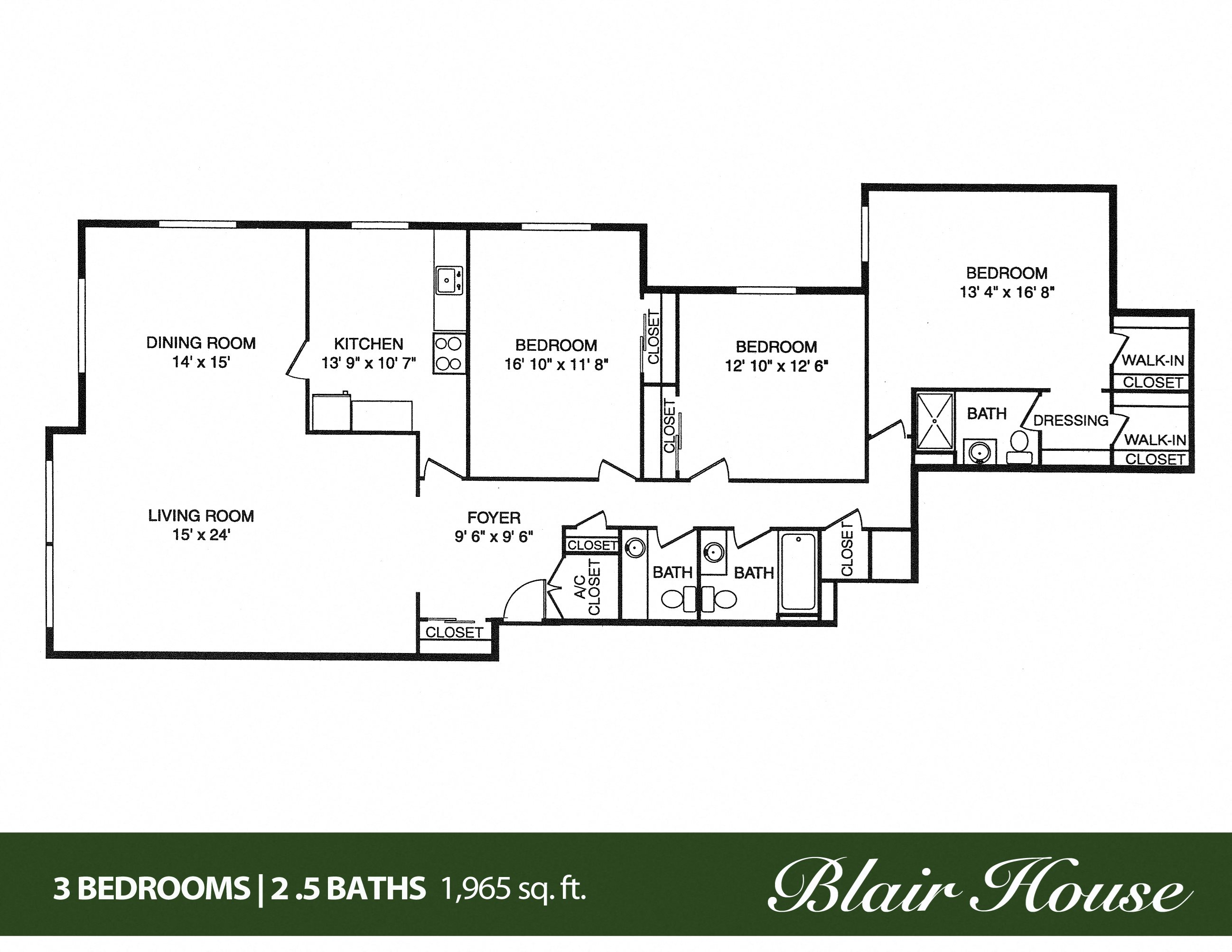 Floor Plans of Blair House Apartments in SHAKER HEIGHTS, OH